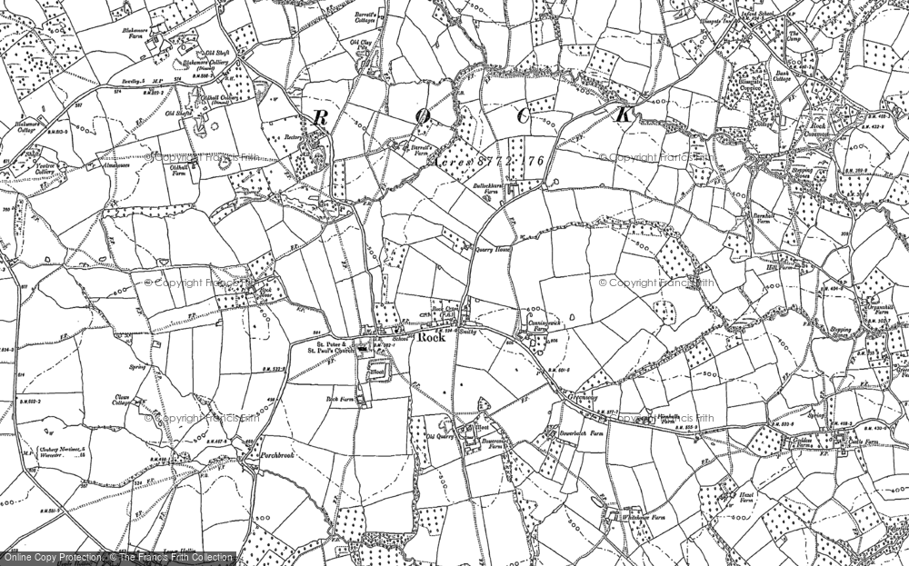 Old Map of Historic Map covering Gorst Hill in 1901