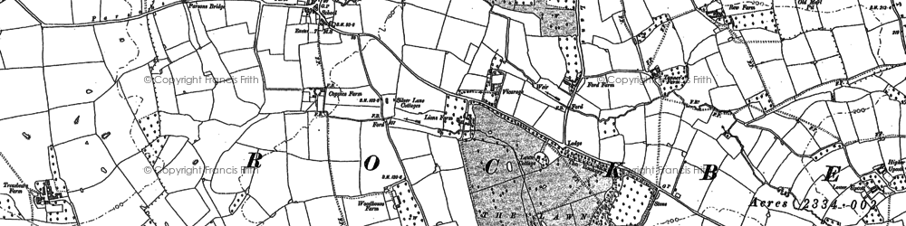 Old map of Westcott Ho in 1887