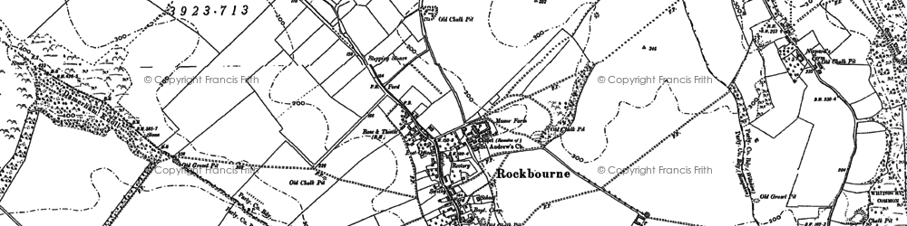 Old map of Rockbourne in 1895