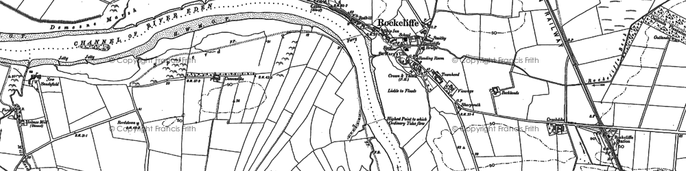 Old map of Rockcliffe Cross in 1899