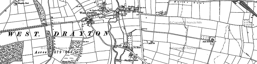 Old map of Rockley in 1884