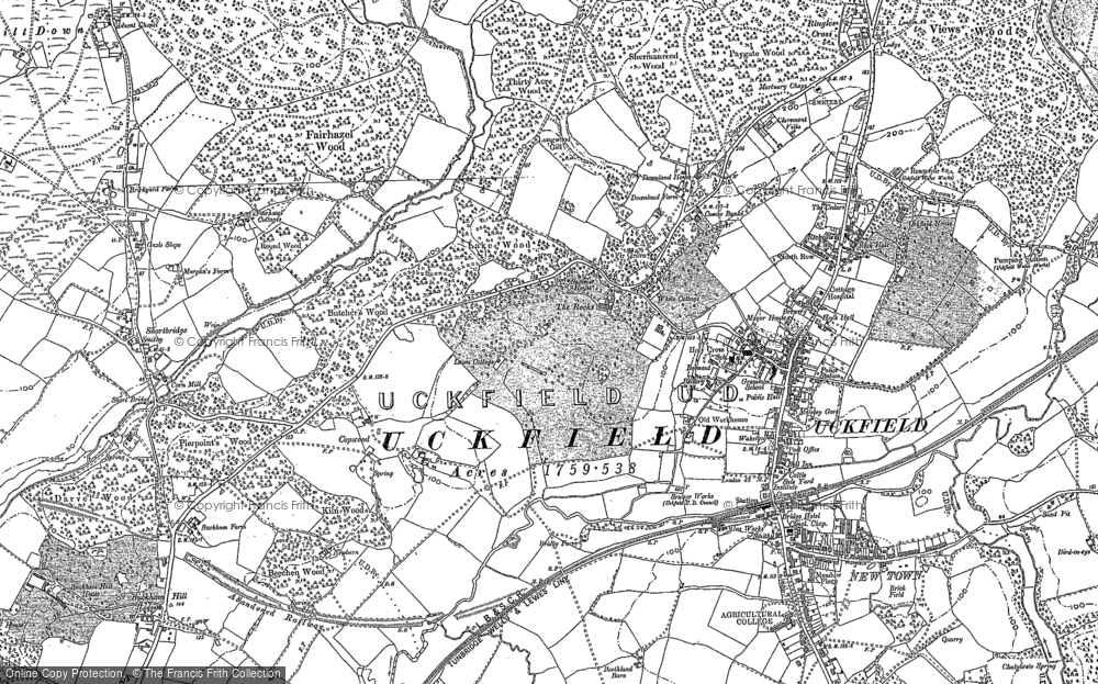 Old Map of Historic Map covering Buckham Hill in 1898