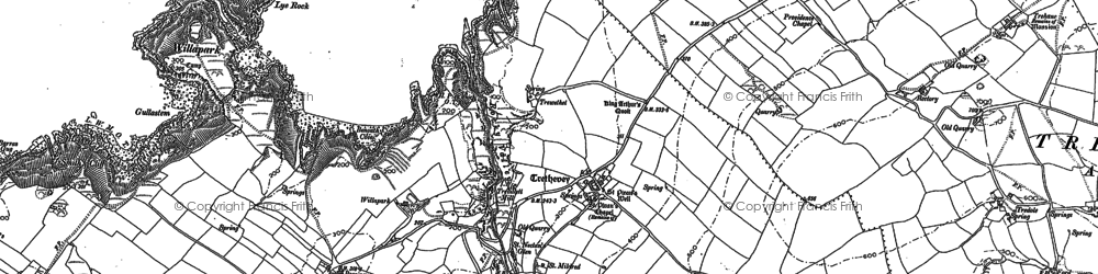 Old map of Bossiney Haven in 1905