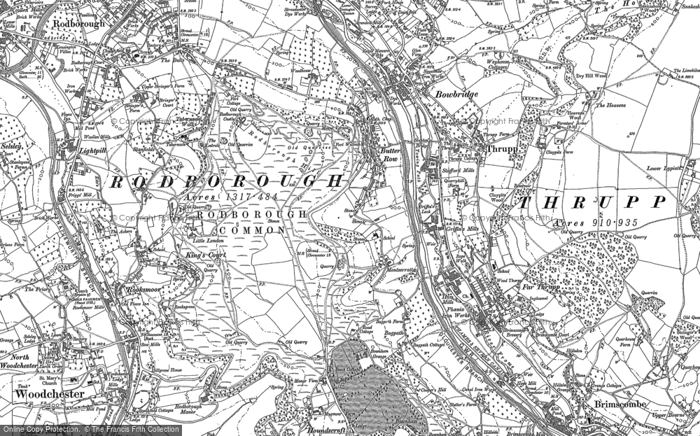 Old Map of Rodborough Common, 1882 in 1882