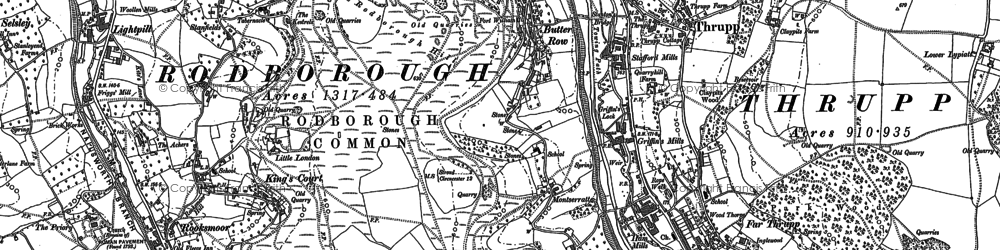 Old map of Rodborough Common in 1882