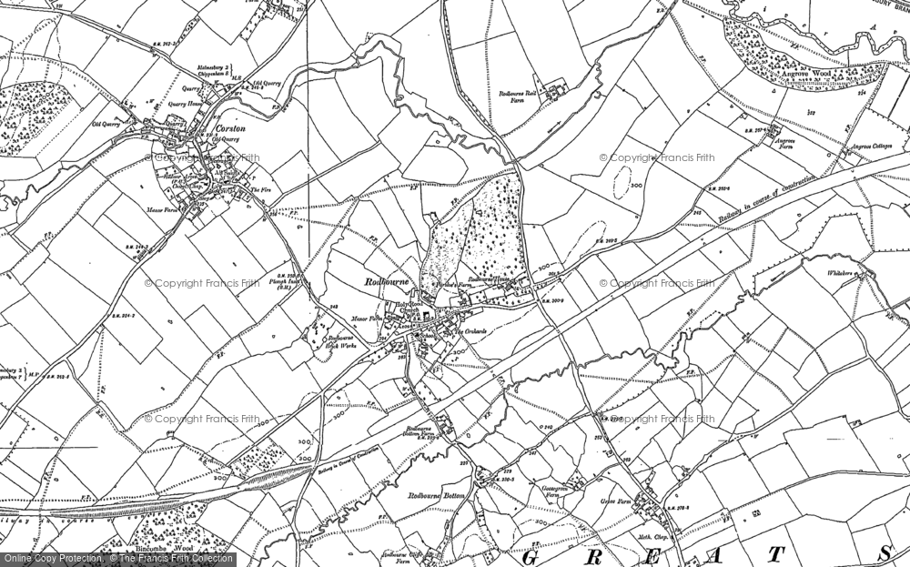 Old Map of Historic Map covering Rodbourne Bottom in 1899