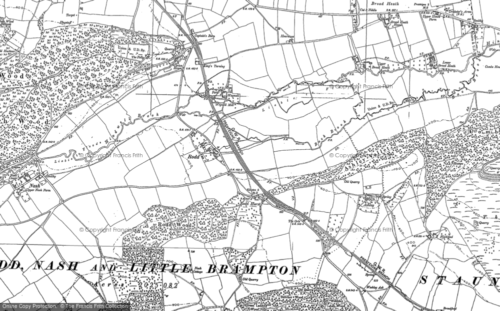 Old Map of Rodd, 1885 - 1902 in 1885