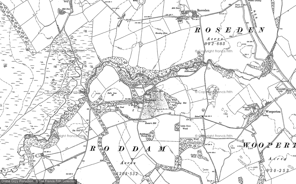 Old Map of Roddam, 1896 - 1897 in 1896