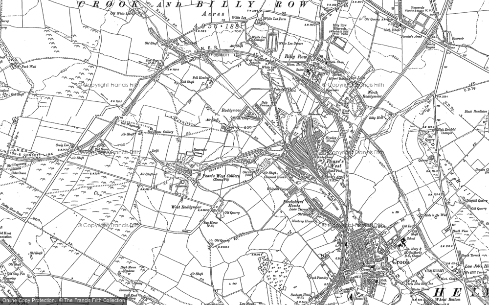 Old Map of Roddymoor, 1895 - 1896 in 1895