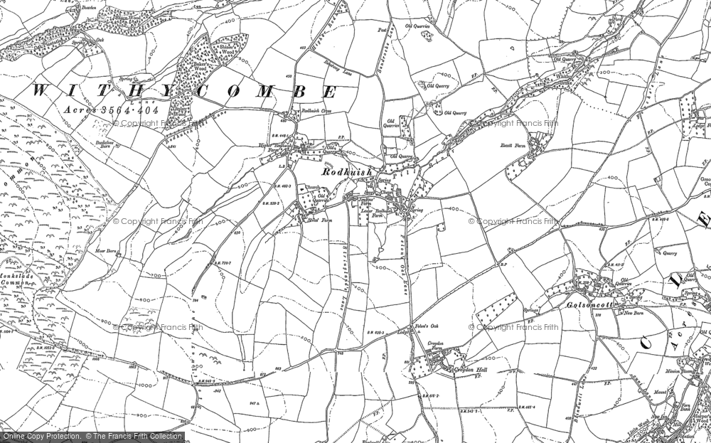 Old Map of Rodhuish, 1887 in 1887