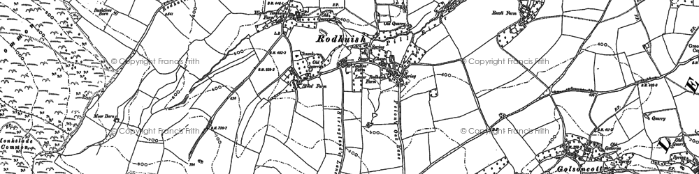 Old map of Rodhuish in 1887