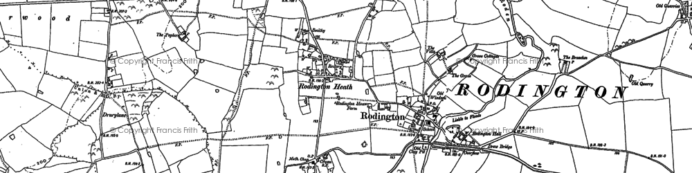 Old map of Rodington in 1881