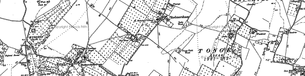 Old map of Highsted in 1896