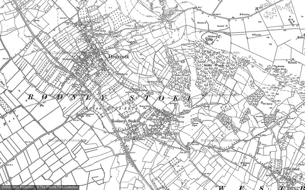 Old Map of Rodney Stoke, 1884 in 1884