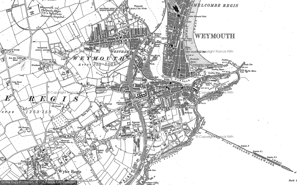Old Map of Rodwell, 1927 in 1927