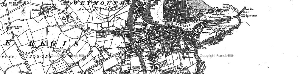 Old map of Rodwell in 1927