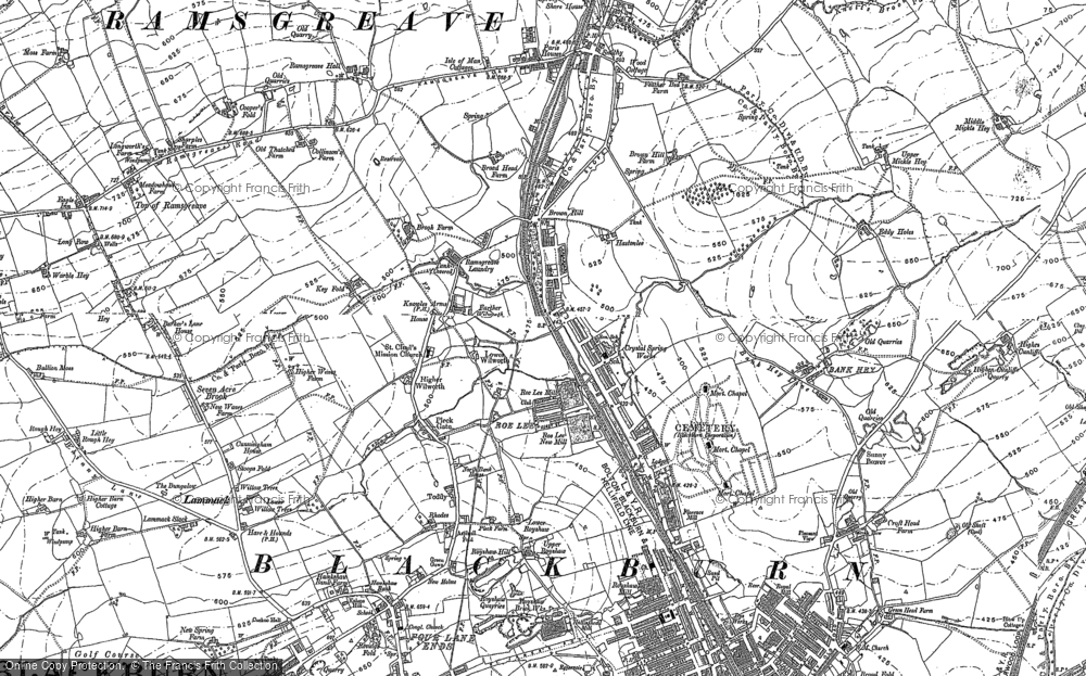 Old Map of Historic Map covering Pleckgate in 1892