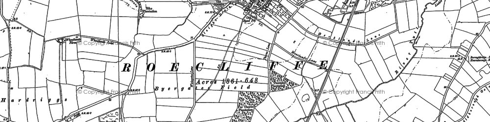 Old map of Roecliffe in 1890