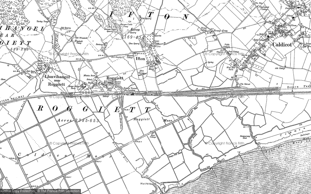 Old Map of Historic Map covering Llanfihangel near Rogiet in 1900