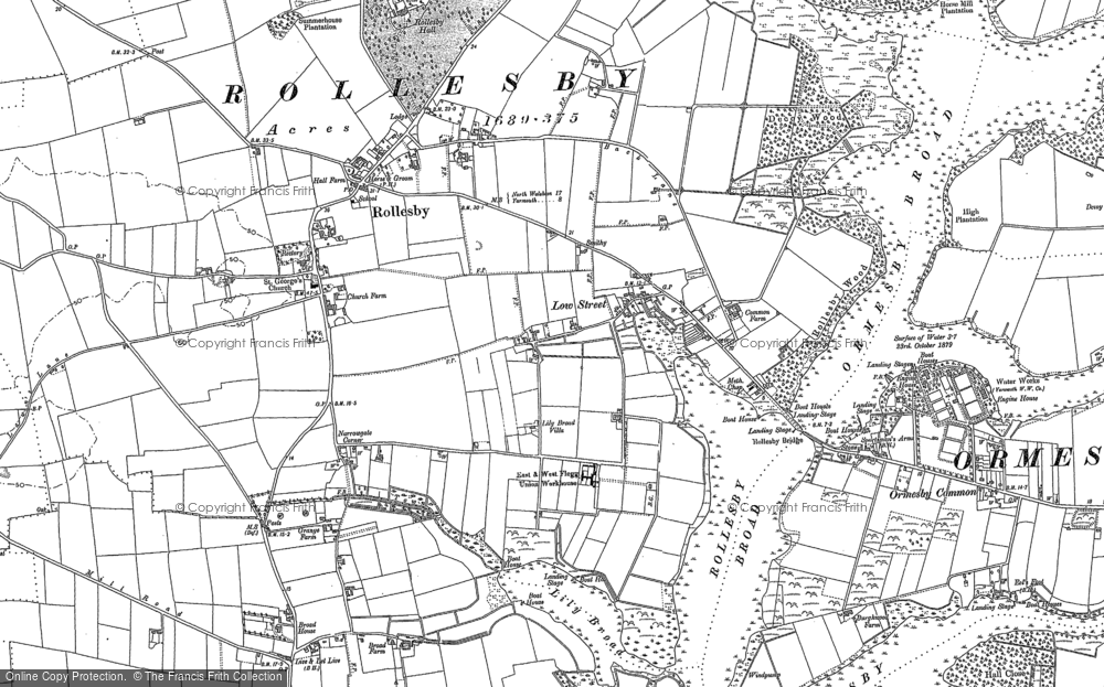 Old Map of Rollesby, 1883 - 1905 in 1883