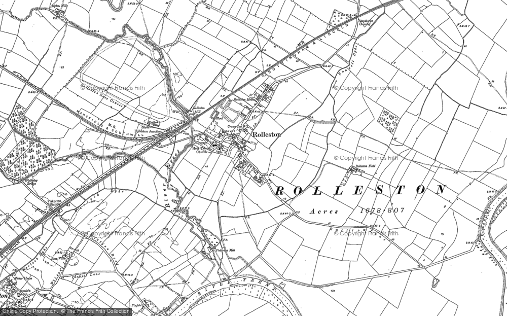 Old Map of Rolleston, 1883 - 1899 in 1883