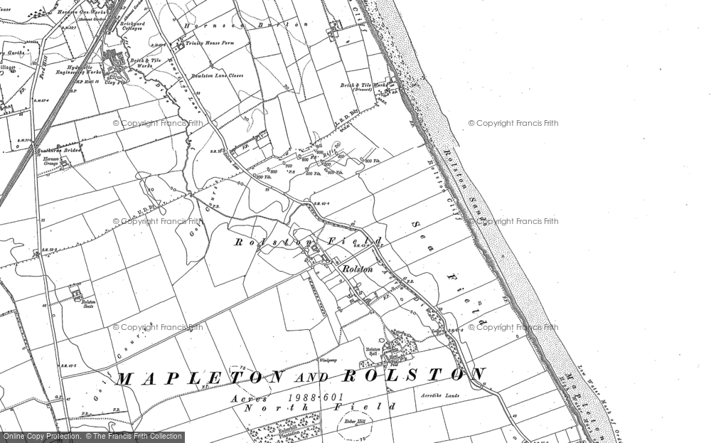 Old Map of Rolston, 1908 - 1909 in 1908