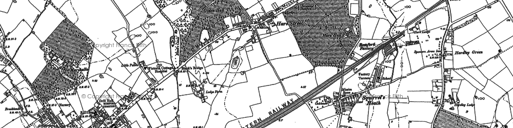 Old map of Romford in 1895