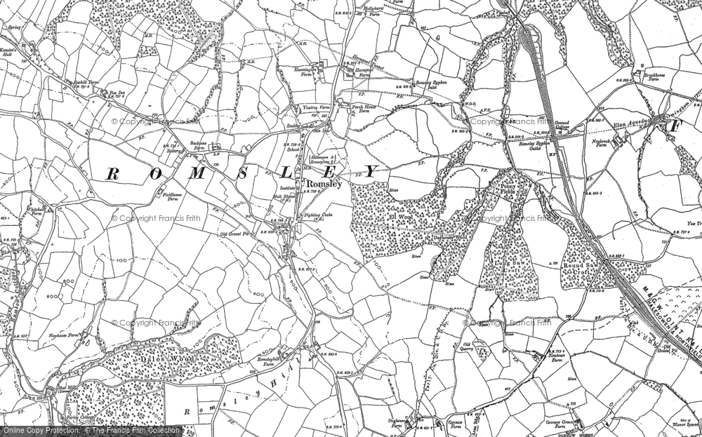 Old Map of Romsley, 1882 - 1883 in 1882