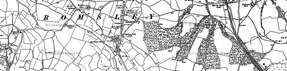 Old map of Romsley in 1882