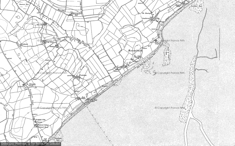 Old Map of Historic Map covering Barren Point Scar in 1910