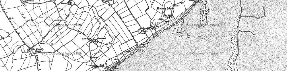 Old map of Roosebeck in 1910