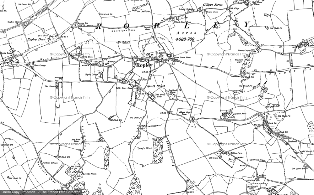 Old Map of Ropley, 1894 - 1895 in 1894