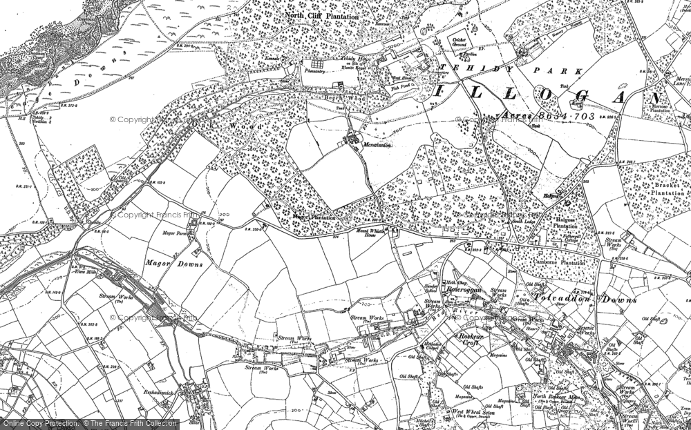 Old Map of Roscroggan, 1878 - 1906 in 1878