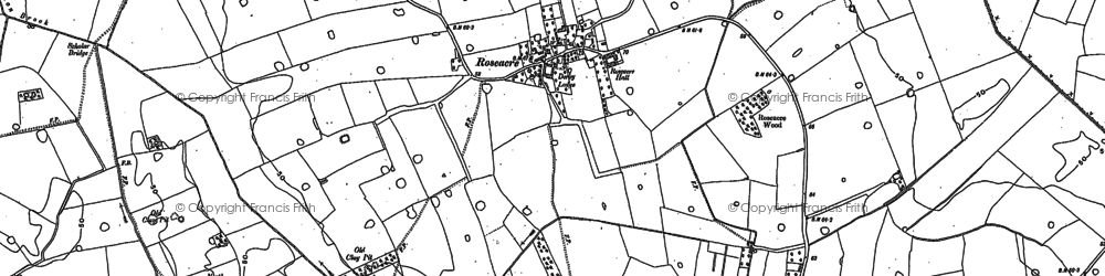 Old map of Roseacre in 1892