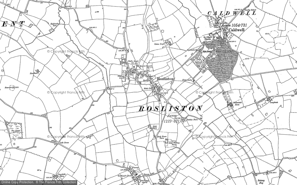 Old Map of Rosliston, 1900 in 1900