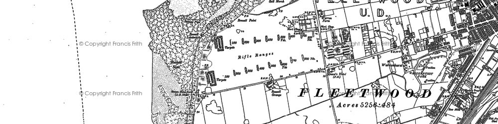 Old map of Rossall Point in 1910