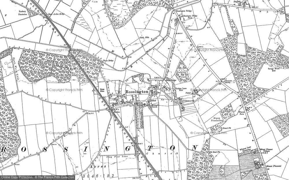 Old Map of Rossington, 1891 in 1891