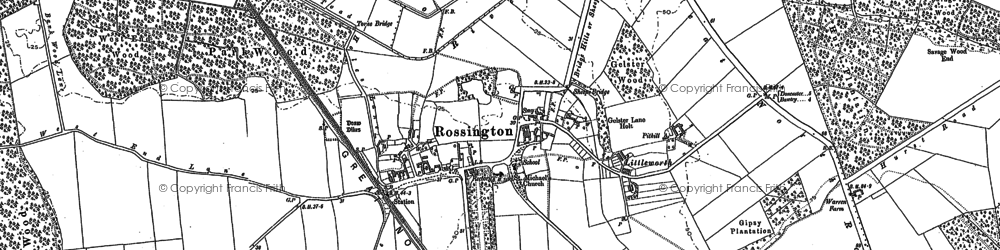 Old map of Rossington in 1891