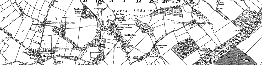 Old map of Rostherne in 1897