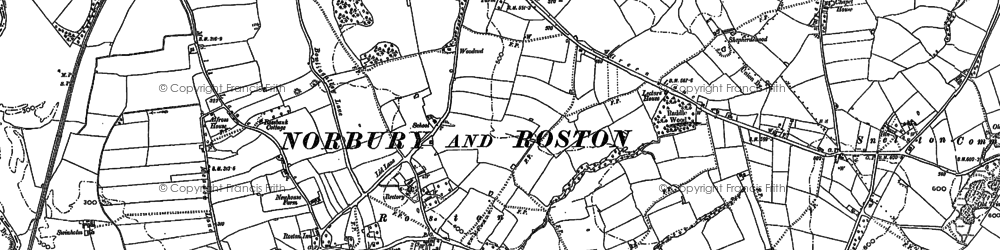 Old map of Roston in 1898