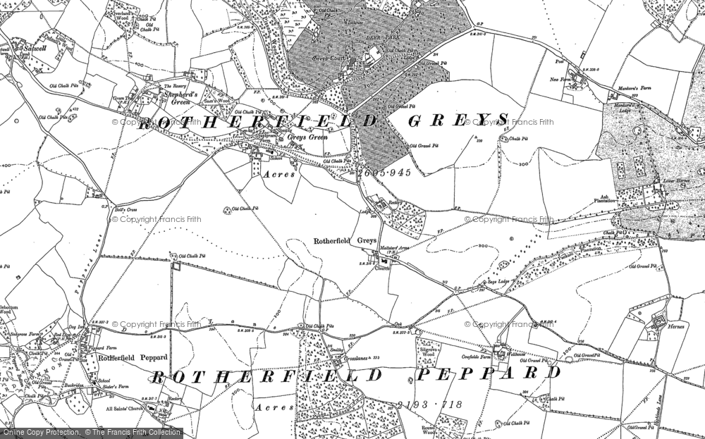 Old Map of Historic Map covering Greys Green in 1897