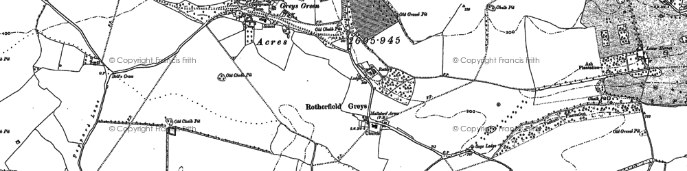 Old map of Rotherfield Greys in 1897