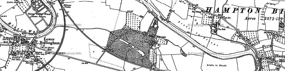 Old map of Rotherwas in 1885