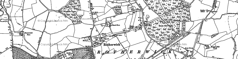 Old map of Rotherwick in 1894