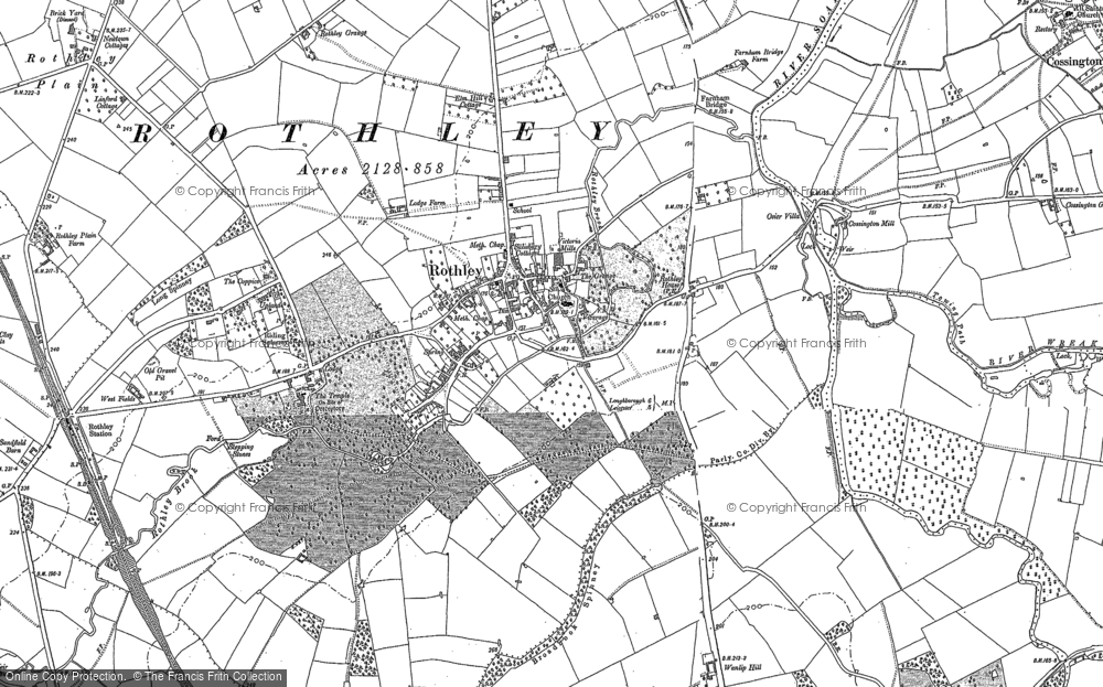 Old Map of Rothley, 1883 in 1883