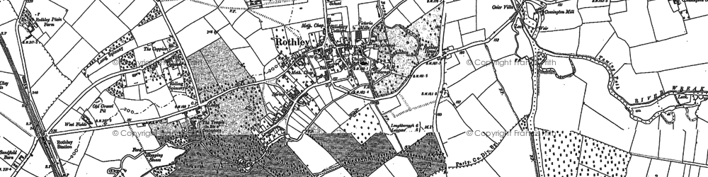 Old map of Rothley in 1883