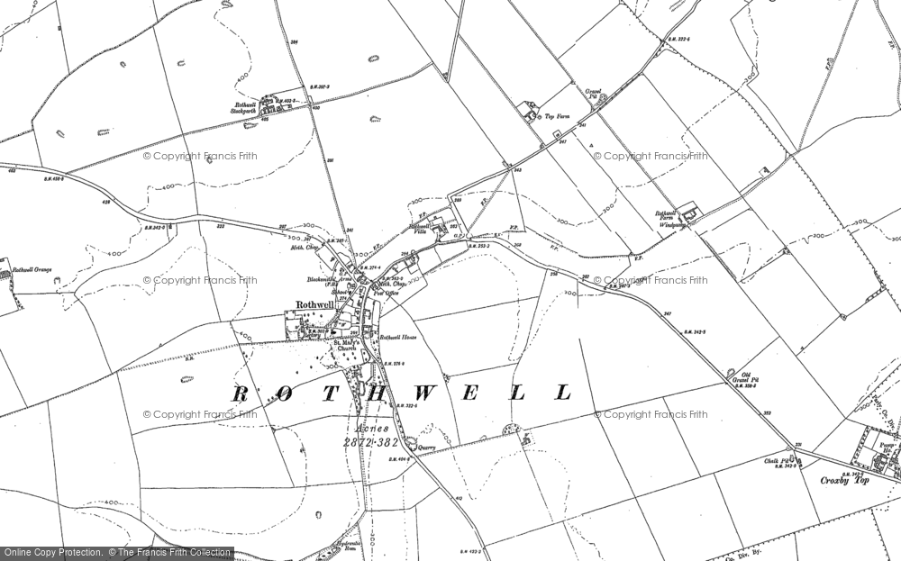 Old Map of Rothwell, 1887 in 1887