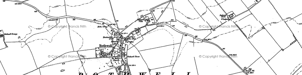 Old map of Rothwell in 1887