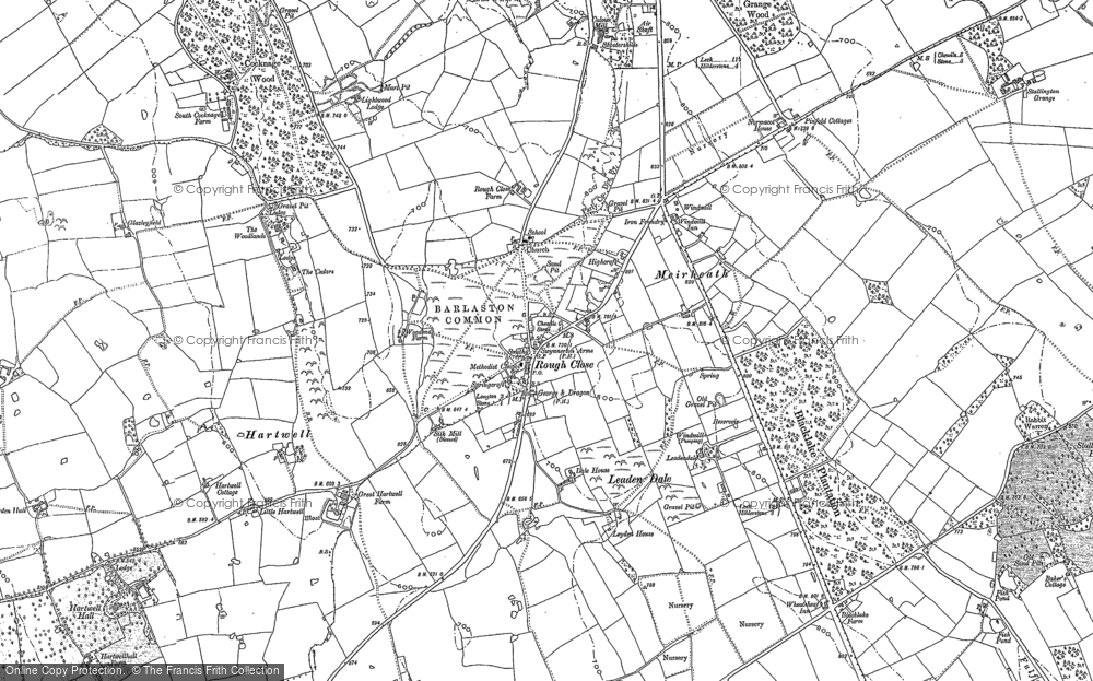Old Map of Historic Map covering Barlaston Common in 1877