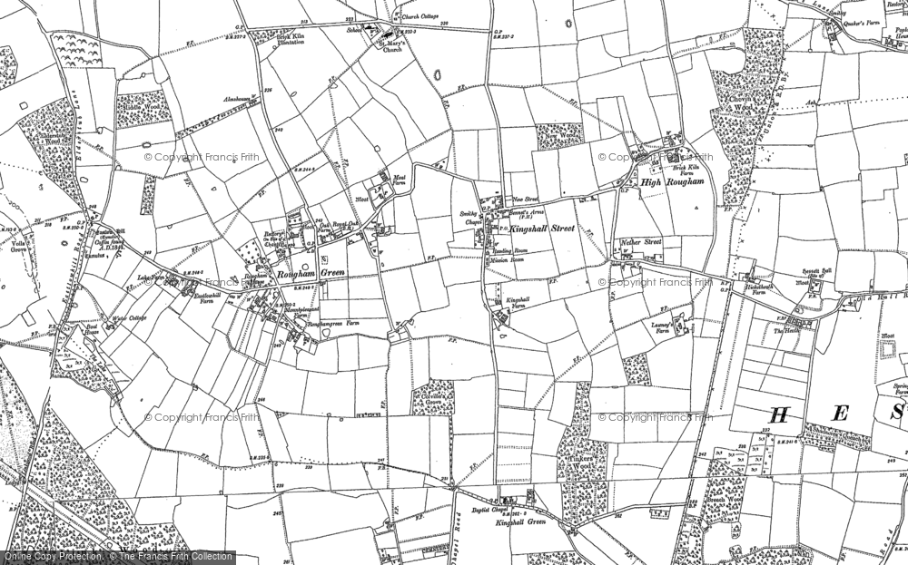 Old Map of Rougham, 1883 in 1883